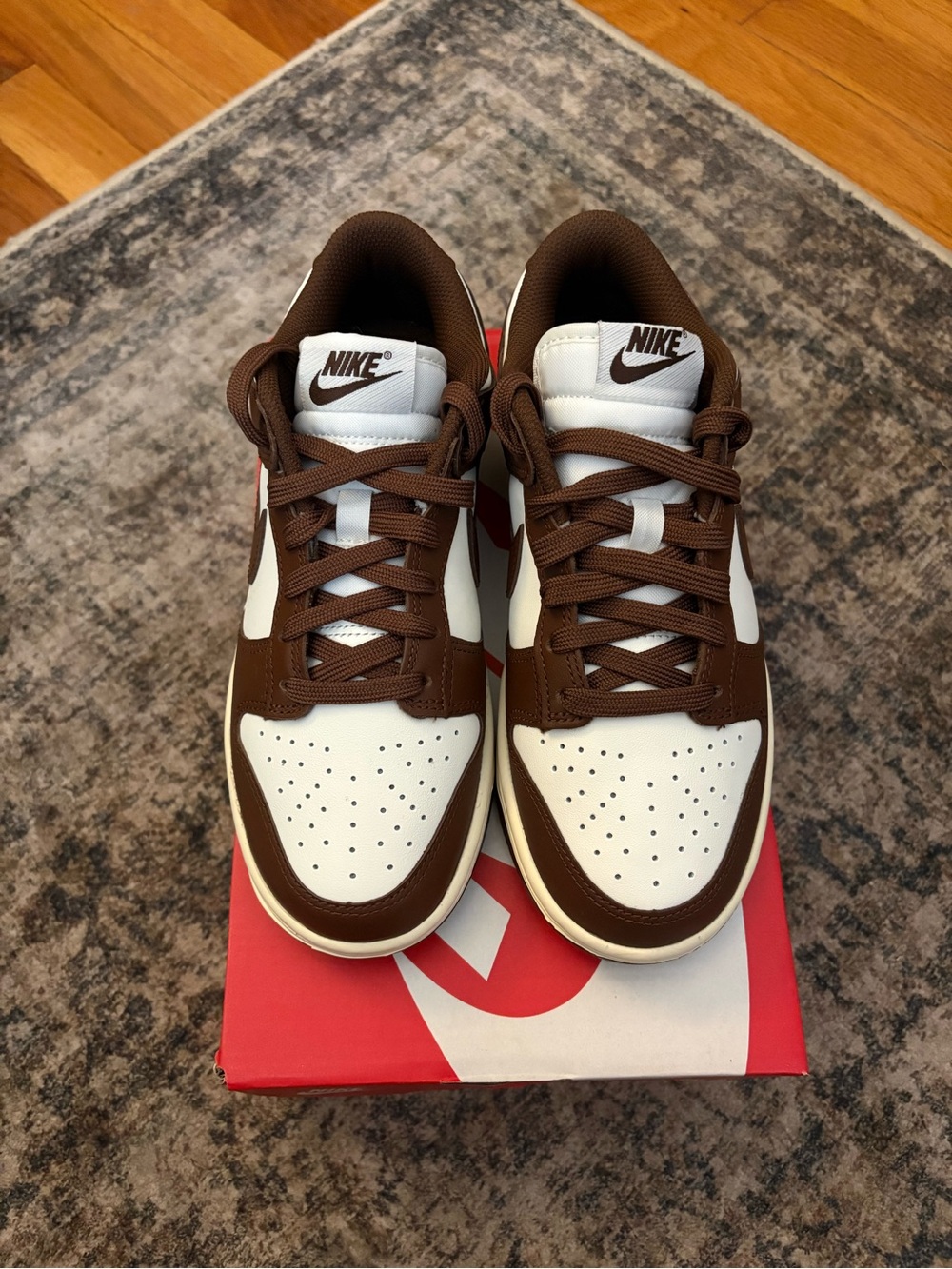 Nike Men’s Low-Top Sneakers in Brown and White